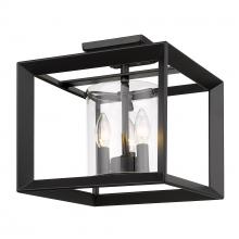  2073-SF12 BLK-CLR - Smyth 12" Semi-Flush in Matte Black with Clear Glass Shades